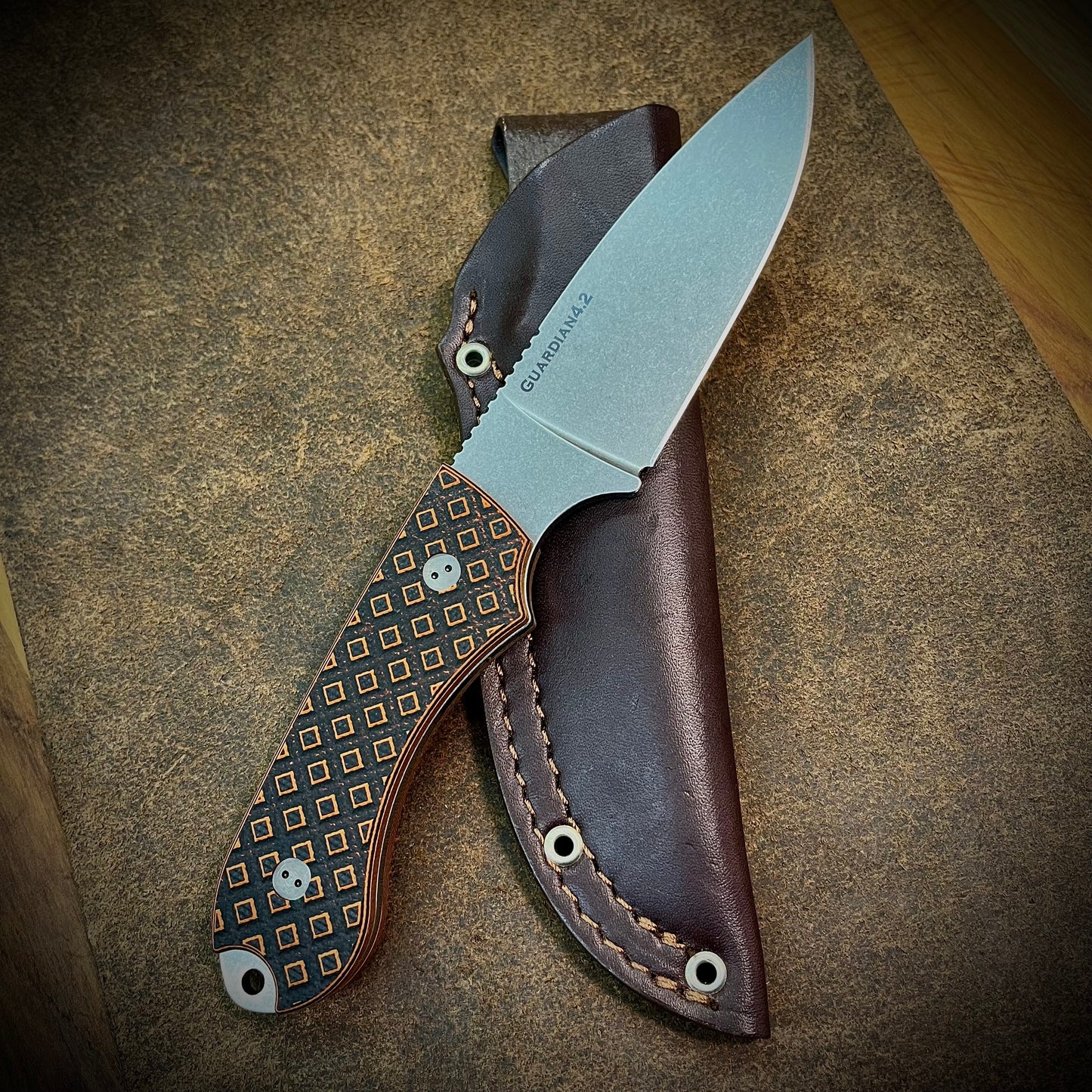 Bradford Knives Guardian 4.2 Magnacut Textured Tiger Stripe Fixed Blade