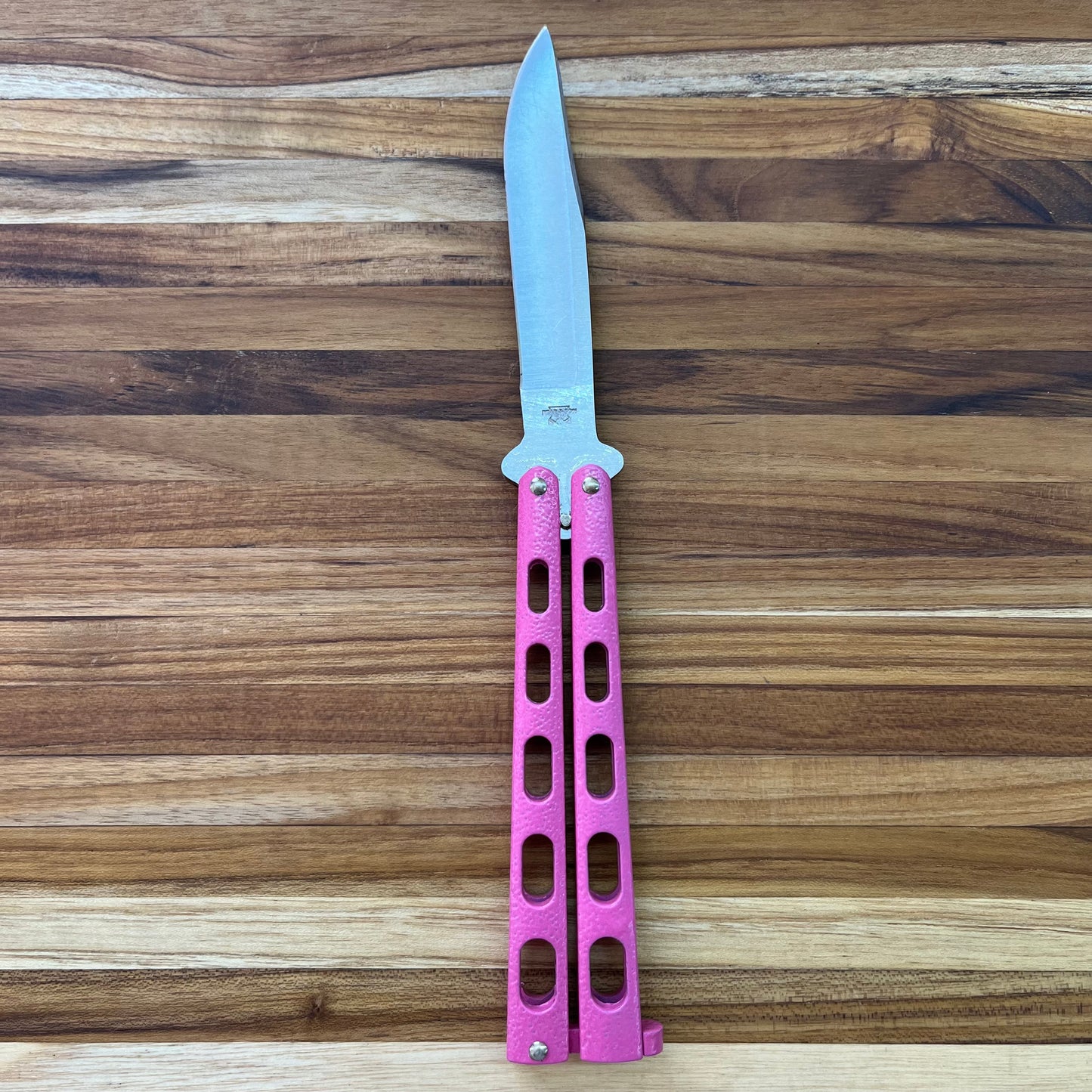Bear & Son 3.5" Butterfly Knife w/ Pink Zinc Handle