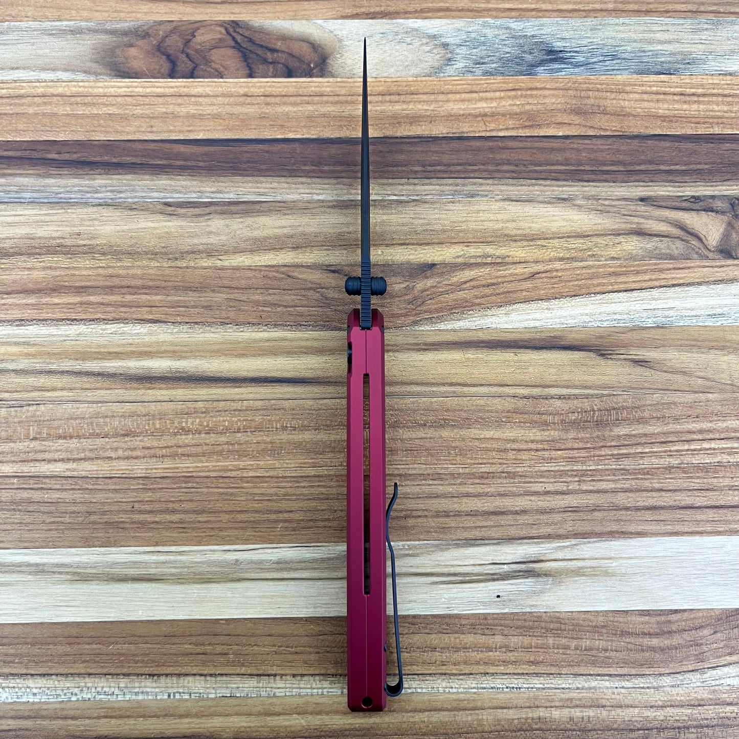 Pro-Tech Avalon 4" Folding Knife DLC Black w/ Knurled Red Aluminum Handle