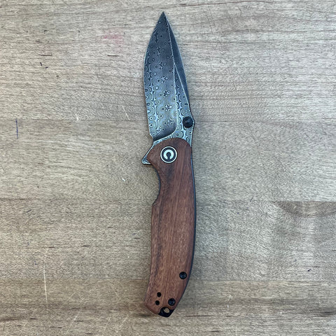 Civivi Pintail 2.97" Damascus Flipper Knife w/ Cuibourtia Wood Handle
