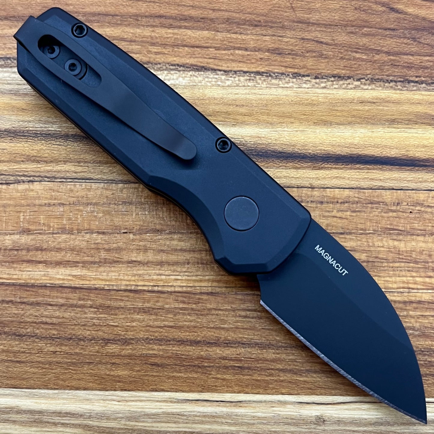 Pro-Tech Runt 5 2" All Black Auto Wharncliffe w/ Black Aluminum Handle