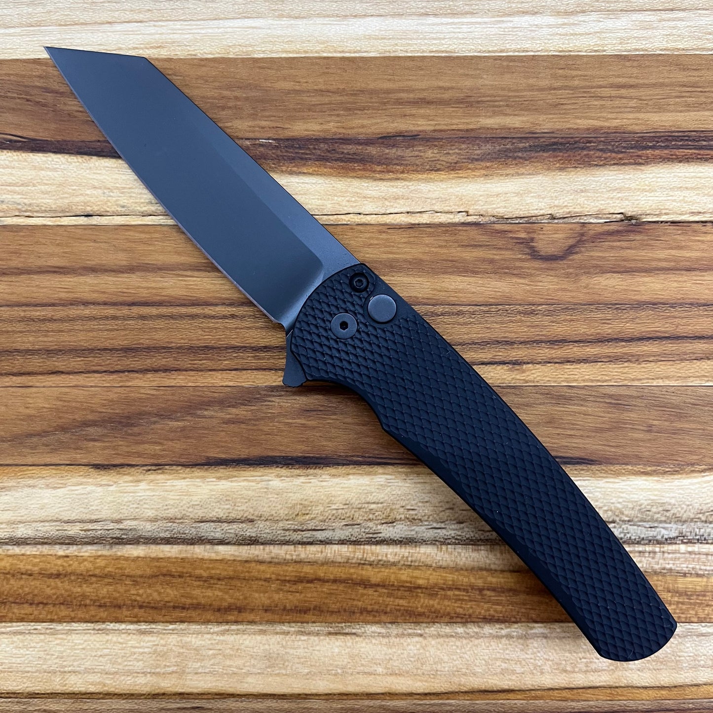 Pro-Tech Malibu 3.25" All Black Flipping Knife w/ Textured Aluminum Handle