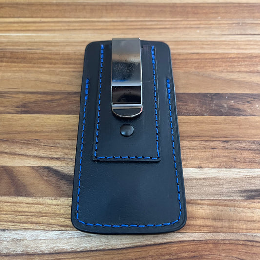 Le Morta Small Leather Sheath w/ Blue Stitching