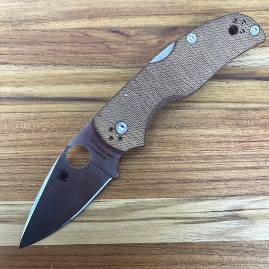 Spyderco Native 5 2.5" Folding Knife w/ Brown Canvas Micarta