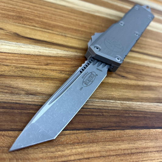 Microtech Scarab II Gen III Executive T/E 4" OTF w/ Natural Clear Aluminum Handle