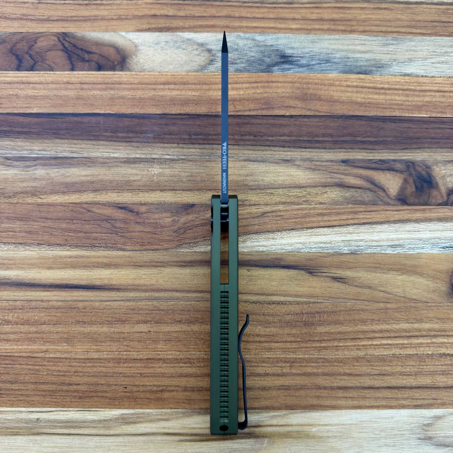 Pro-Tech Malibu 3.25" Flipping Knife w/ Black DLC & Green Aluminum Handle