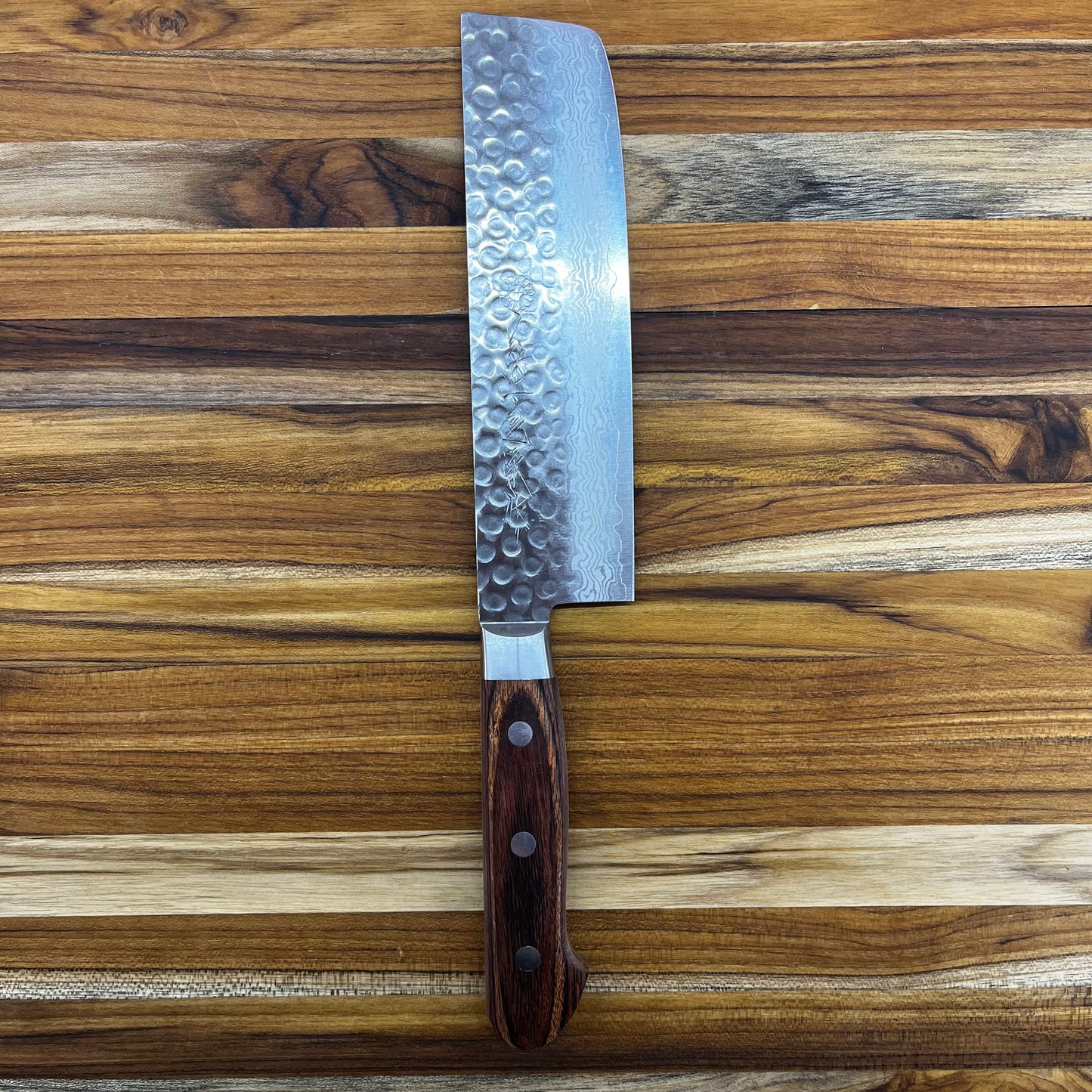Kikuichi Warikomi Damascus Tsuchime 170mm (7") Nakiri