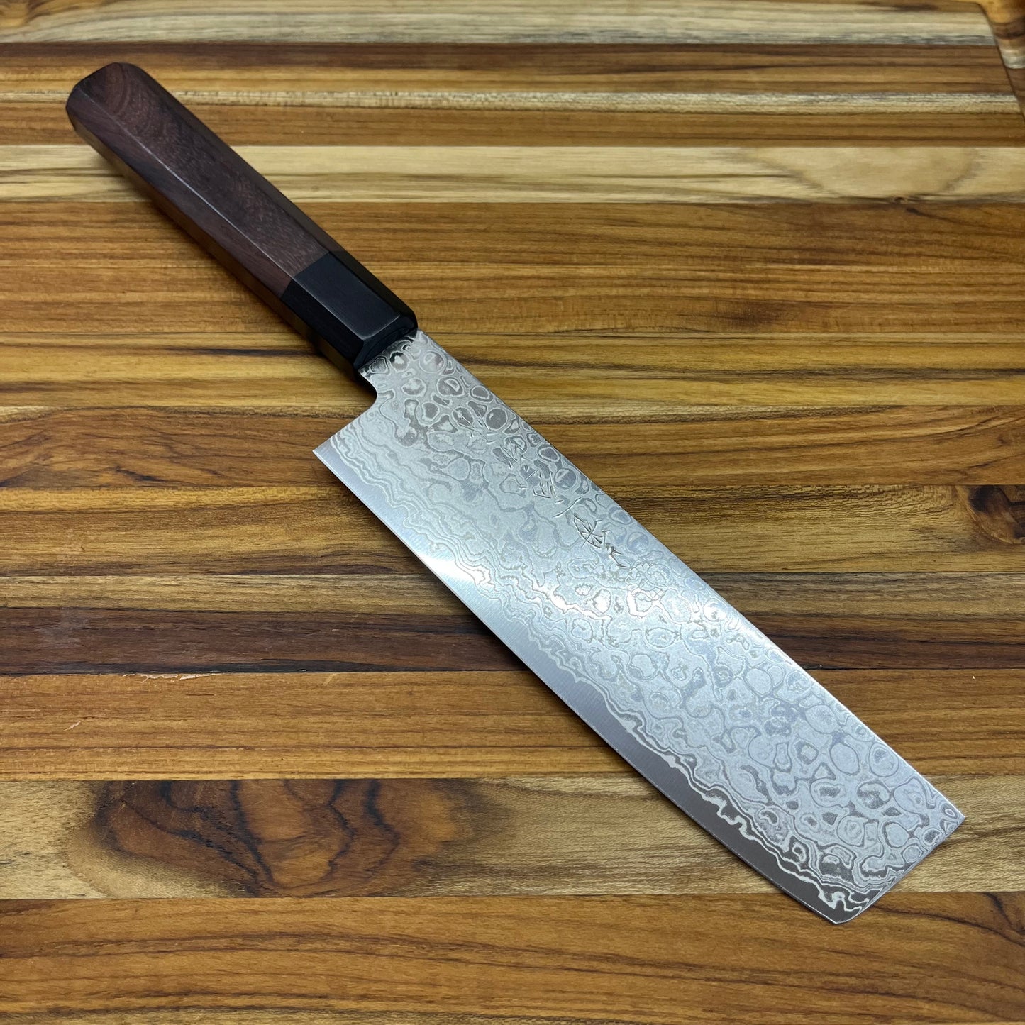 Kikuichi Nickel Warikomi Damascus 170mm (6.75") Nakiri