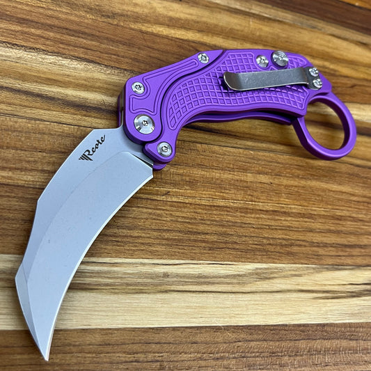 Reate EXO-K 3" Stonewash Purple Gravity Karambit w/ Trainer Knife