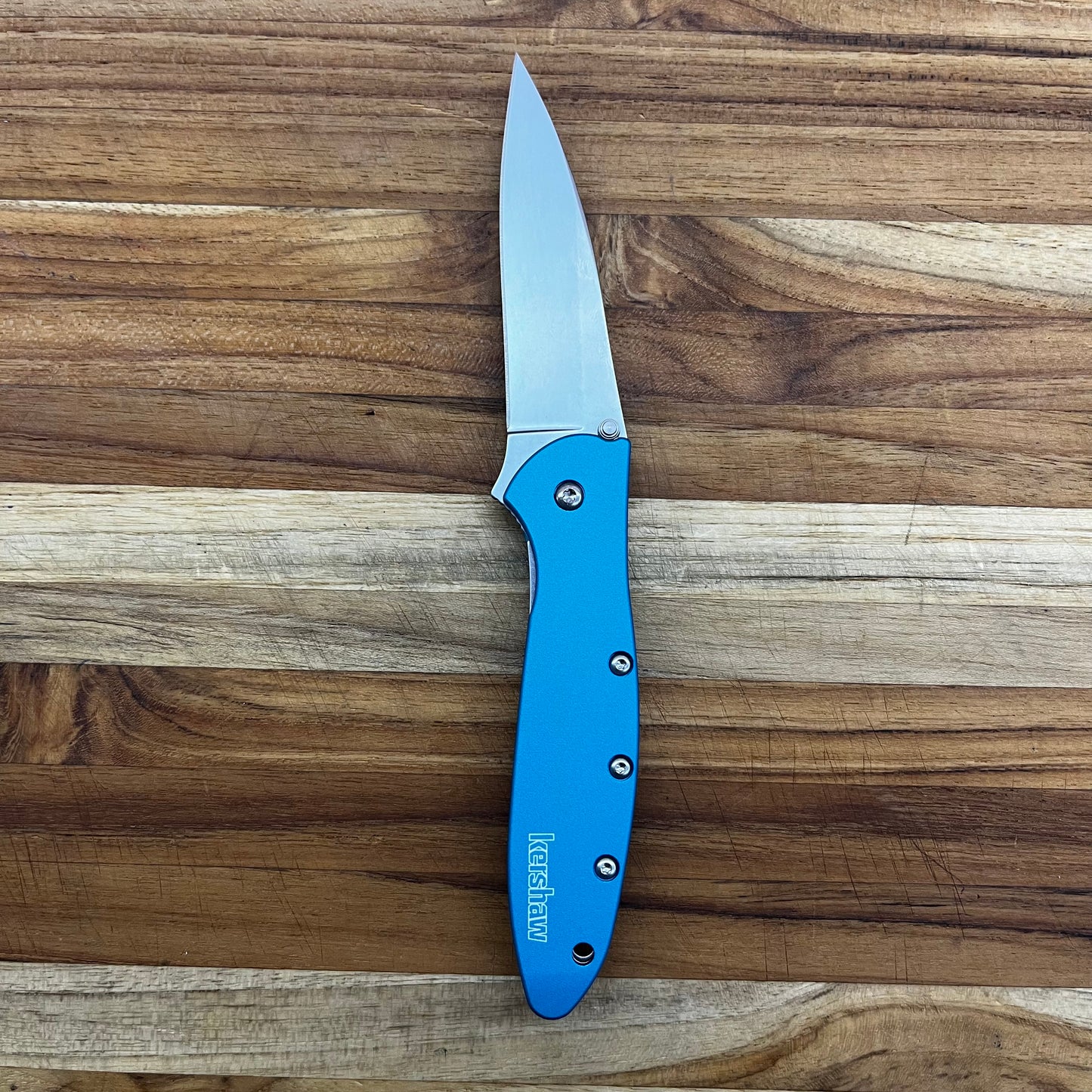 Kershaw Leek 3" Flipping Knife w/ Teal Aluminum Handle