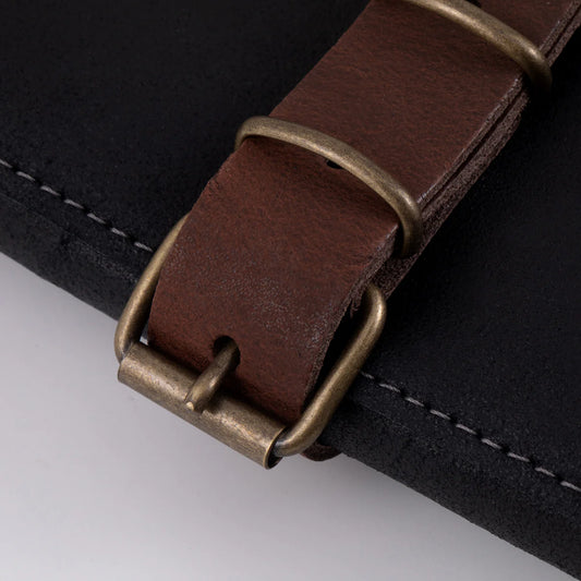 Messermeister Limited Edition 7 Pocket Knife Roll w/ Vintage Black Leather