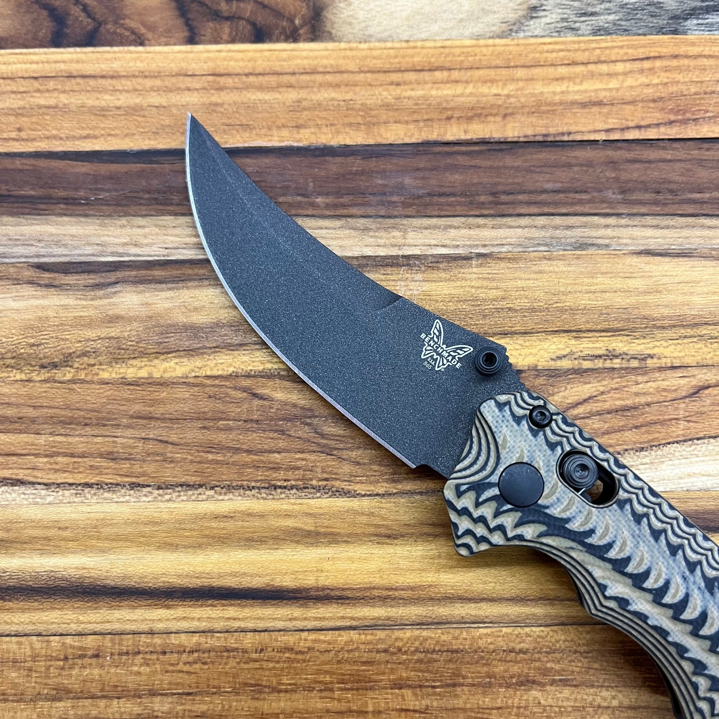 Benchmade Mini Bedlam 3.5” Folding Knife Layered Handle