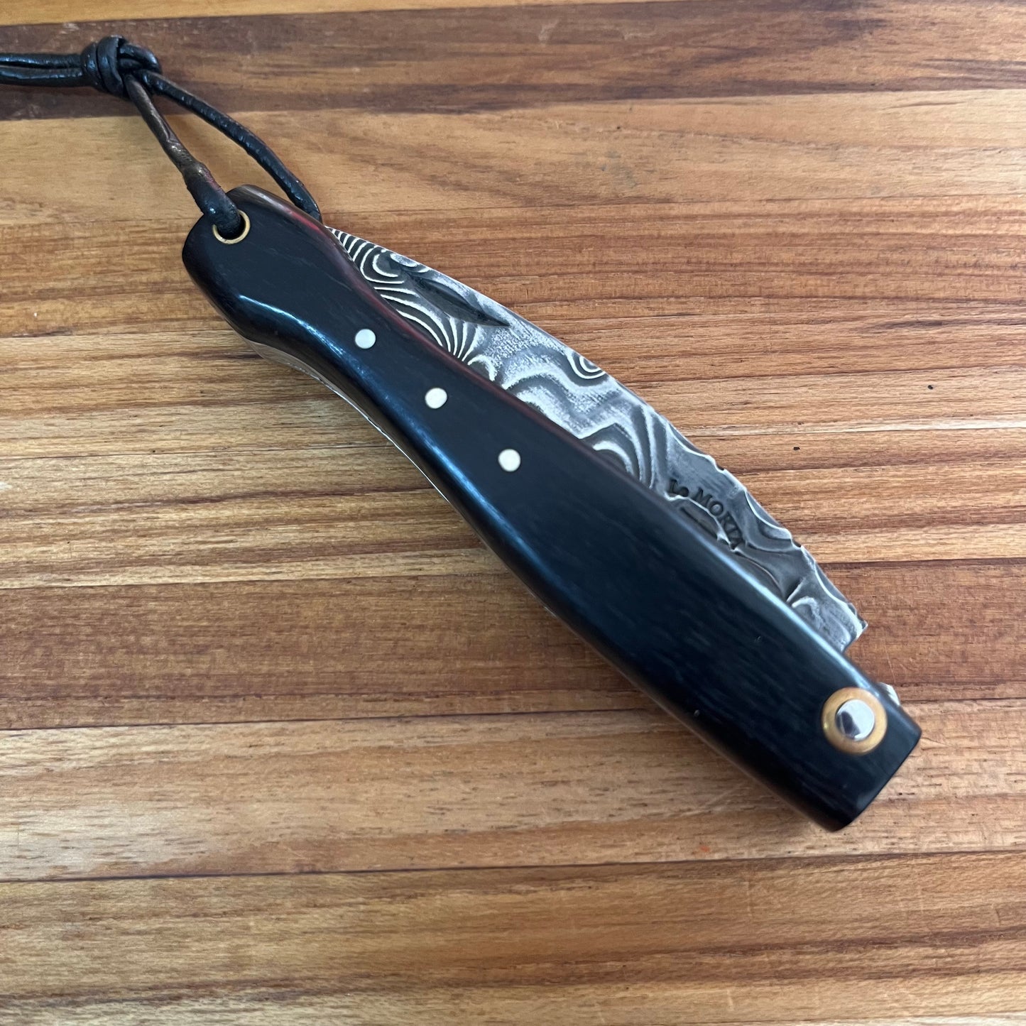 Le Morta Mini Solid 2.75" Folding Knife w/ Damascus Blade and Ivory Handle