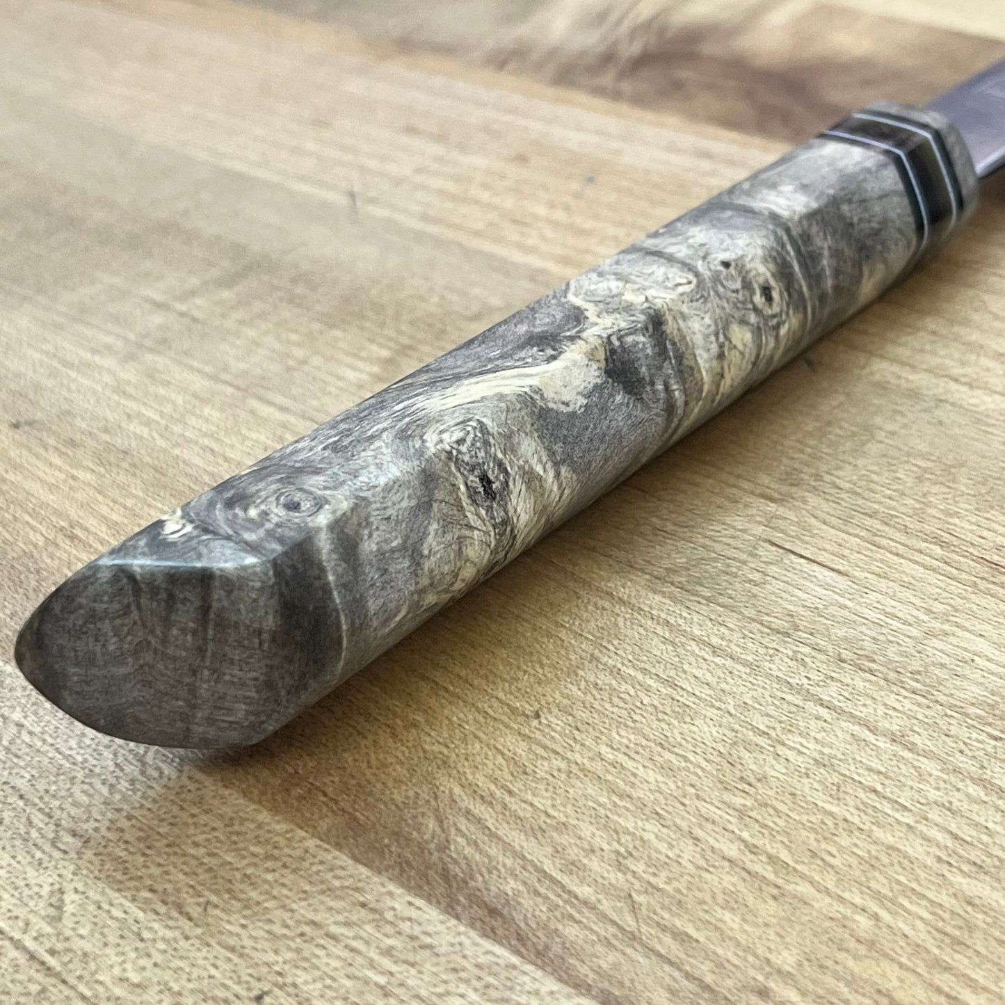 Baldwin Blades 210mm (8.25") Nakiri w/ Buckeye Burl Handle