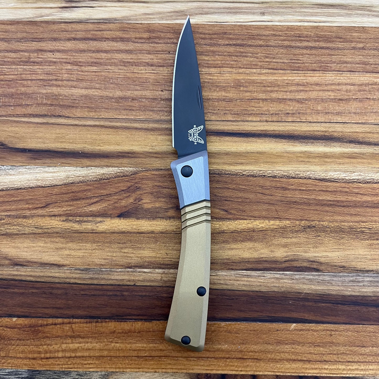 Benchmade Successor Folding Knife w/ Ash Grey & Burnt Brass Aluminum Handle