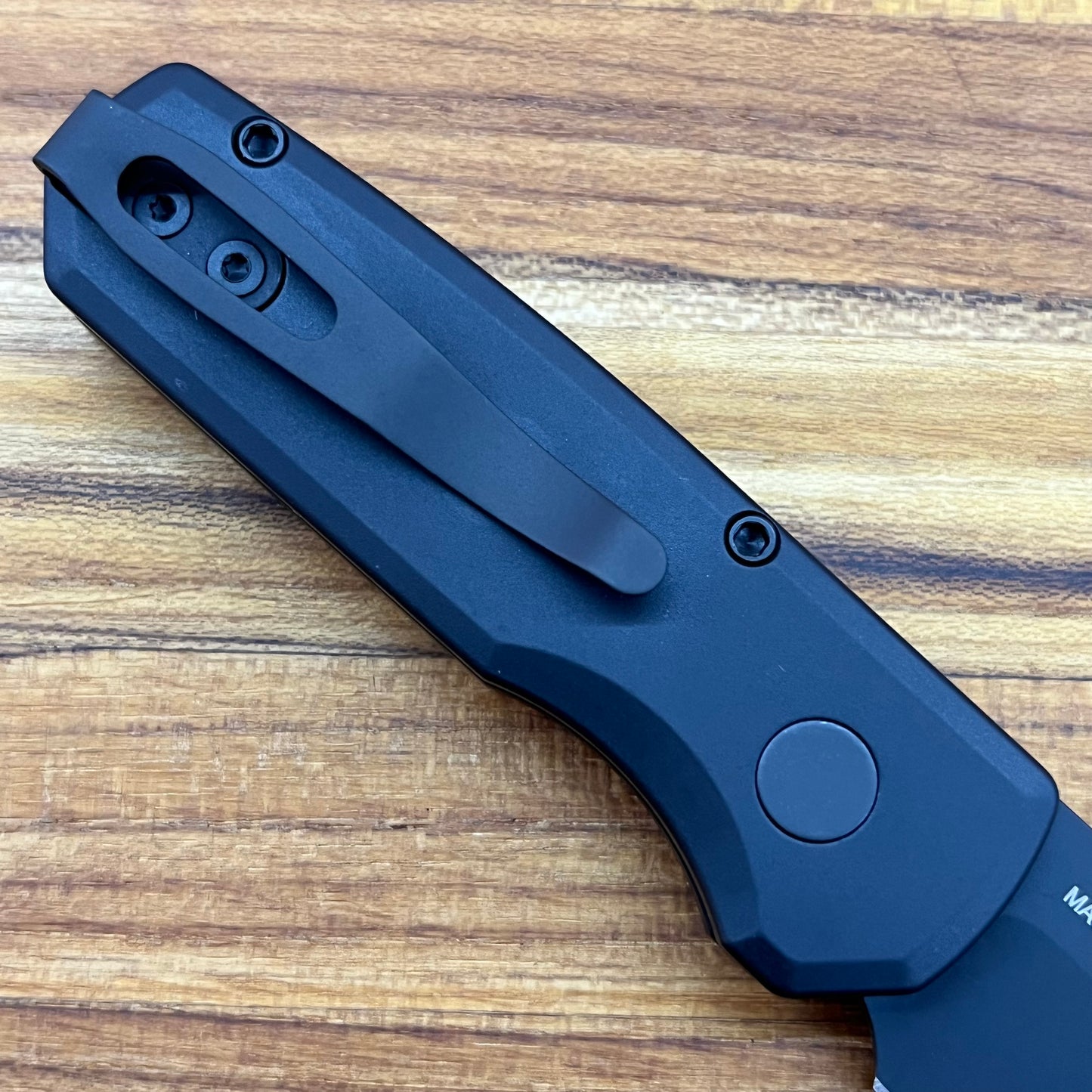 Pro-Tech Runt 5 2" All Black Auto Wharncliffe w/ Black Aluminum Handle