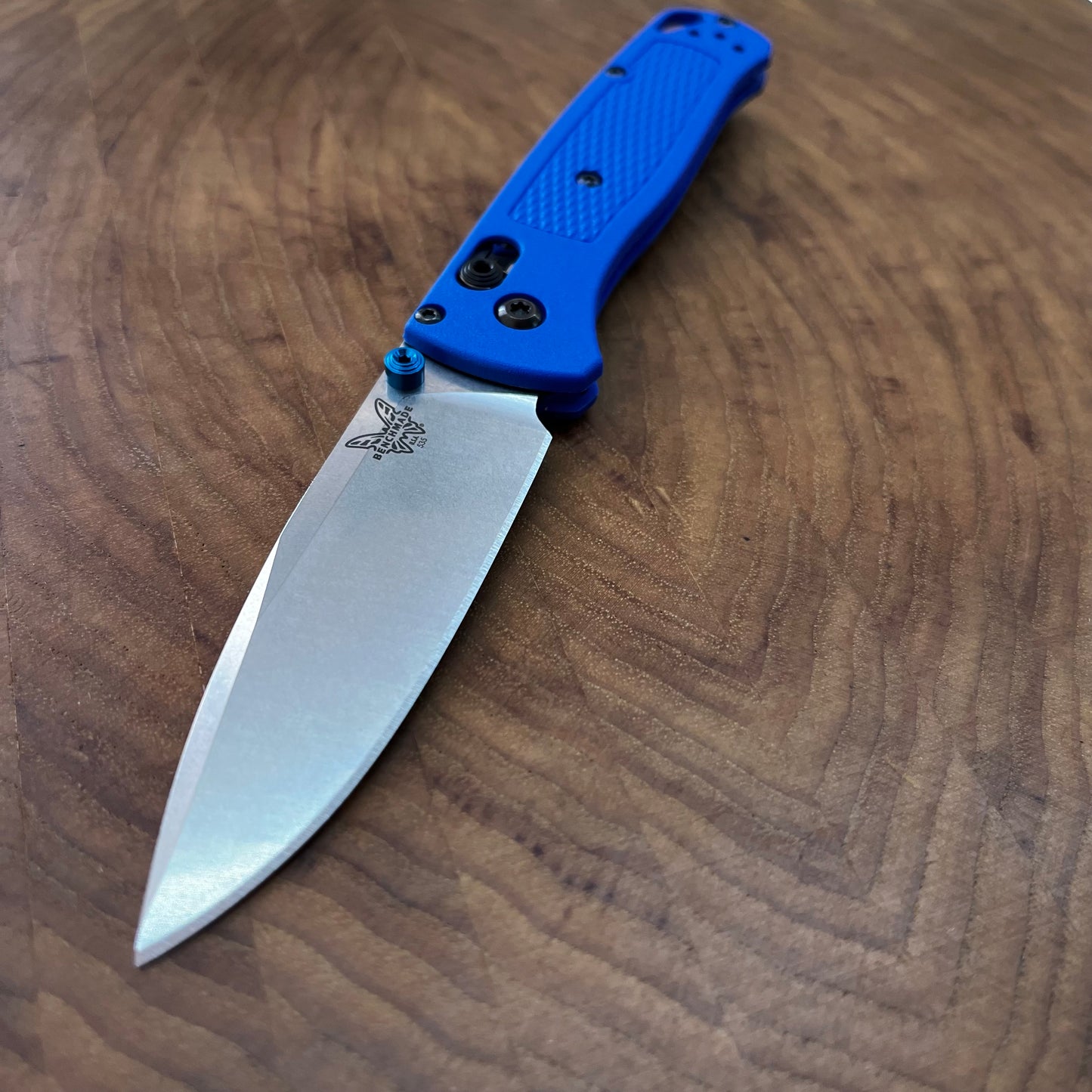 Benchmade Bugout 3.25" Folding Knife w/ Blue Grivory Handle