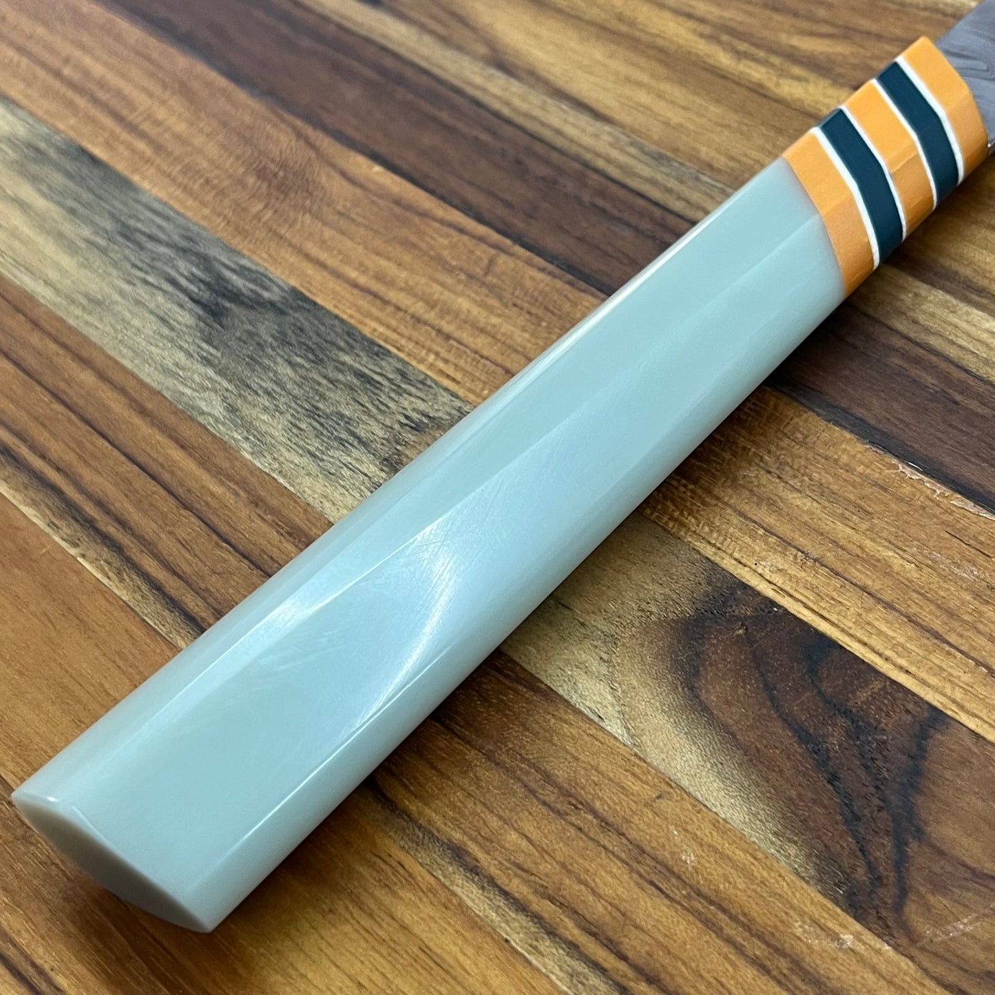 3rd Hill Customs 145mm (6") Damasteel Bunka w/ Sage Resin Handle