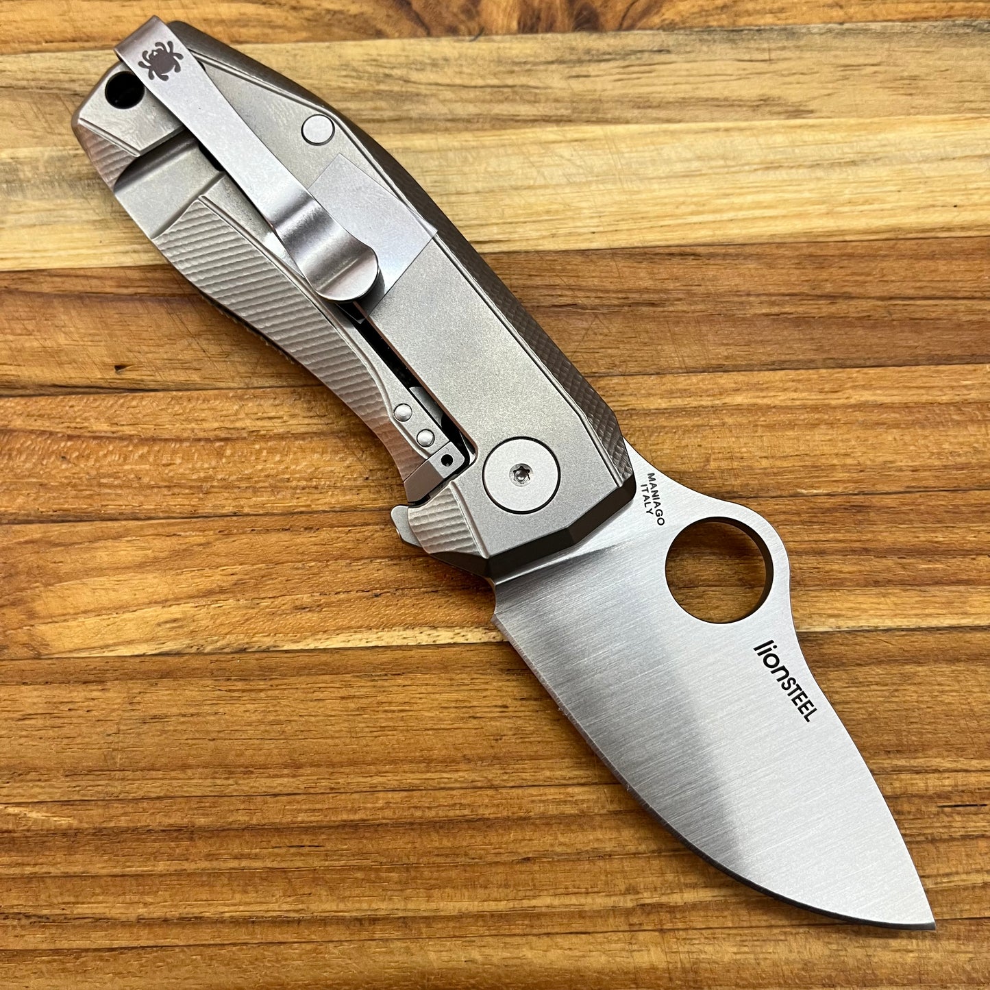 Spyderco SpyNano 3" Flipper w/ Green Canvas Micarta Handle