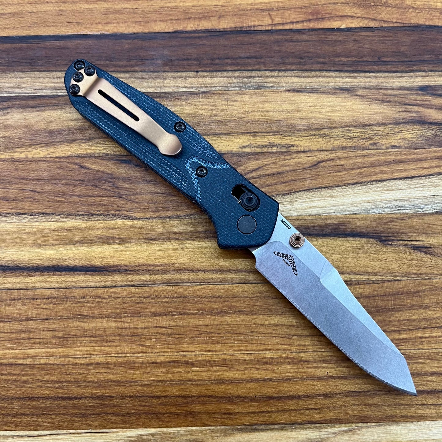 Benchmade Mini Osborne 3" Folding Knife w/ Blue Denim Micarta Handle