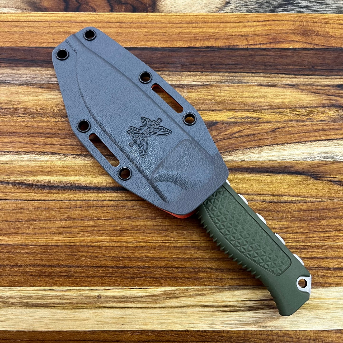 Benchmade Steep Country 3.54" Fixed Blade w/ Dark Olive Textured Handle & Sheath