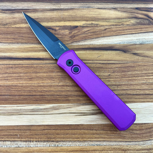 Pro-Tech Godson 3.15" Auto w/ Purple Aluminum Handle