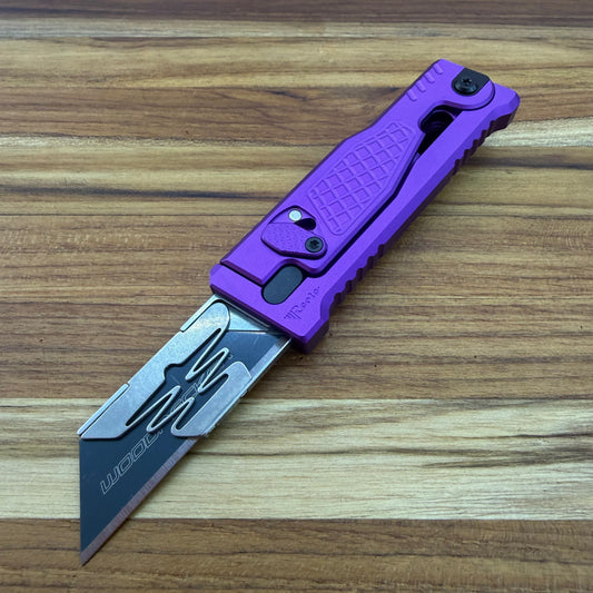 Reate Exo-U Gravity 2.5" Utility Knife w/ Purple Diamond Handle