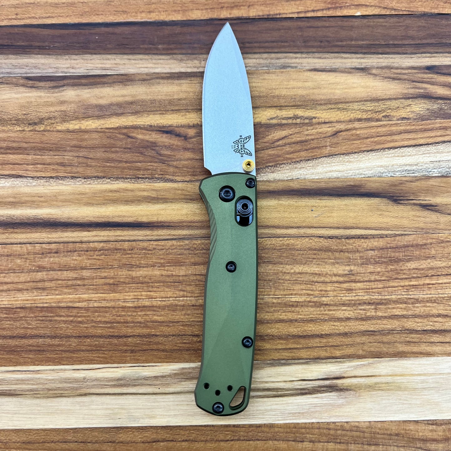 Benchmade Mini Bugout 3” Folding Knife w/ Woodland Green Handle