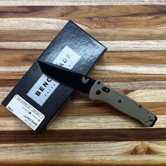 Benchmade Bailout 3.5” Folding Knife w/ Ranger Green Grivory Handle