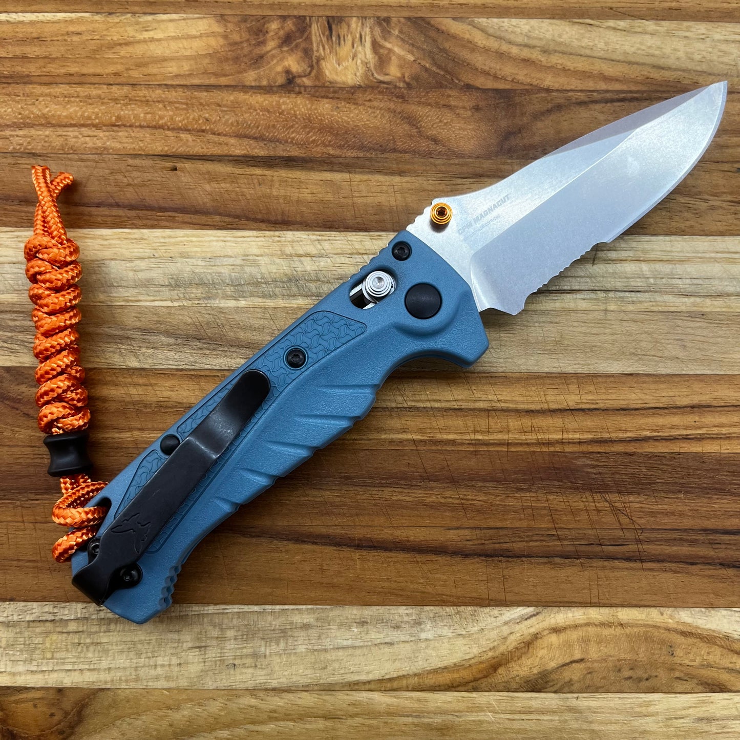 Benchmade Mini Adira 3.25” P/S Folding Knife w/ Depth Blue Grivory Handle