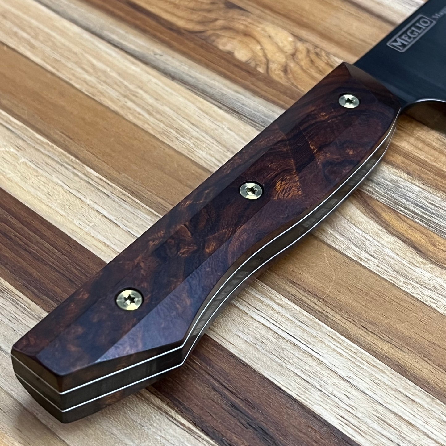 Meglio Semi-Custom 10" DLC Western Chef's Knife w/ Lasered Mayan & Ironwood Handle