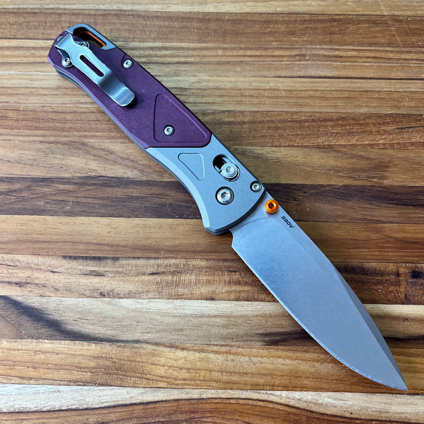 Benchmade Bugout 3.25” Folding Knife w/ Redstone Richlite Handle