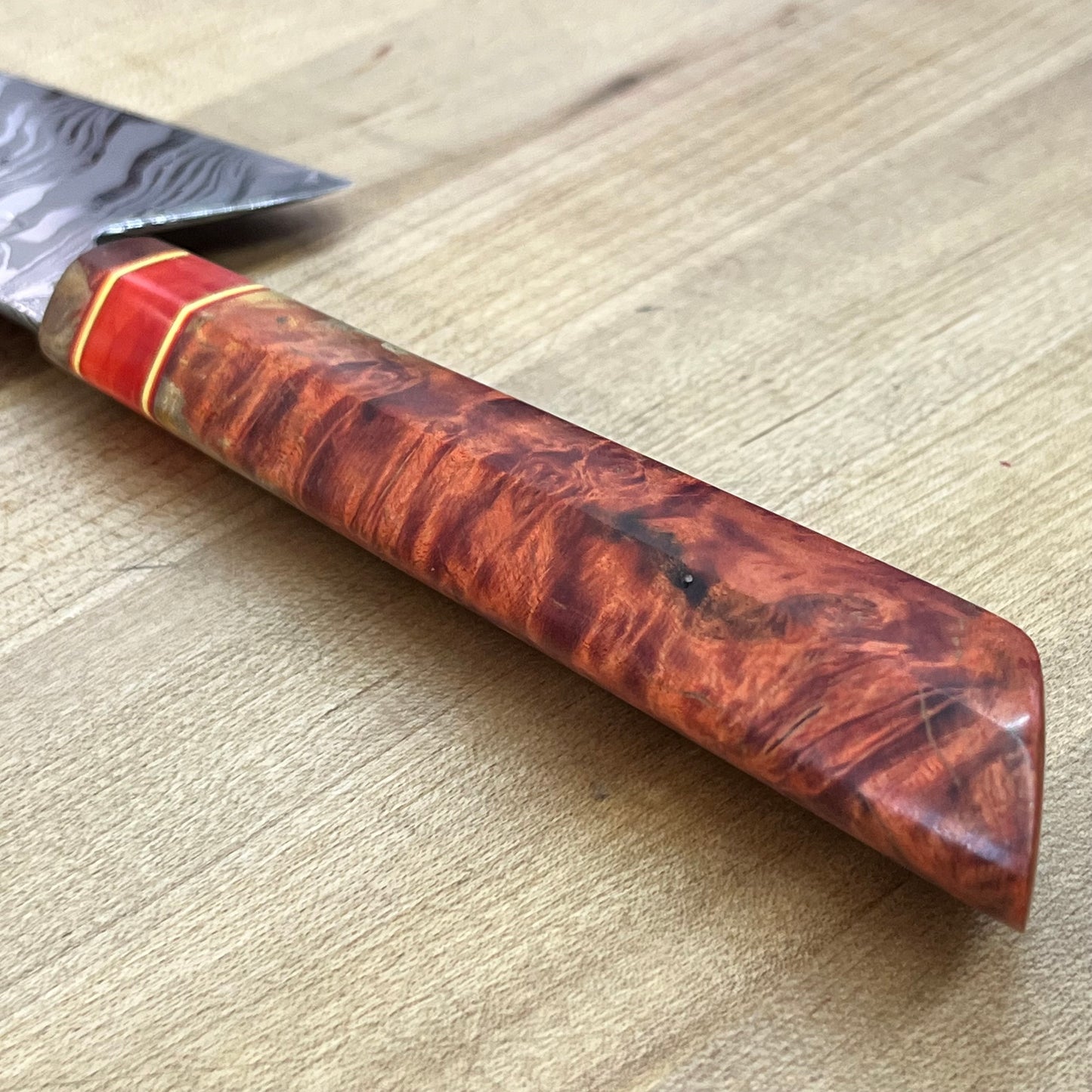 Baldwin Blades 210mm (8.25") Gyuto w/ Red & Orange Maple Burl Handle