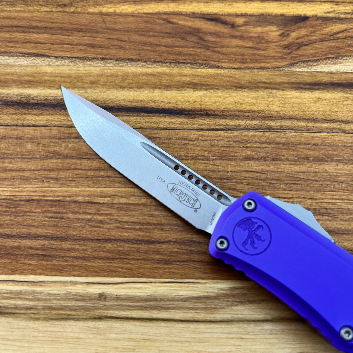 Microtech Hera II Mini S/E 3" OTF w/ Purple Aluminum Handle