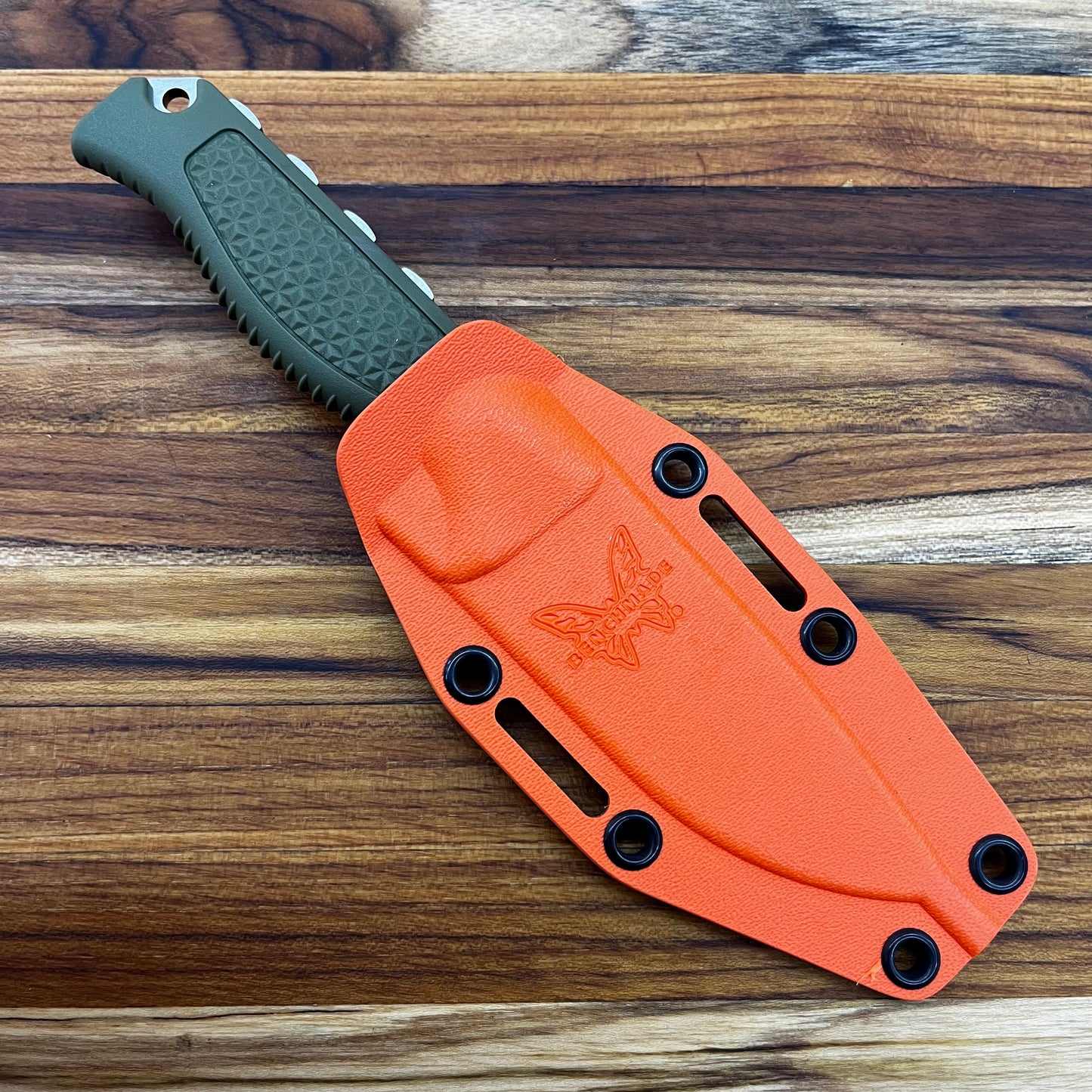 Benchmade Steep Country 3.54" Fixed Blade w/ Dark Olive Textured Handle & Sheath