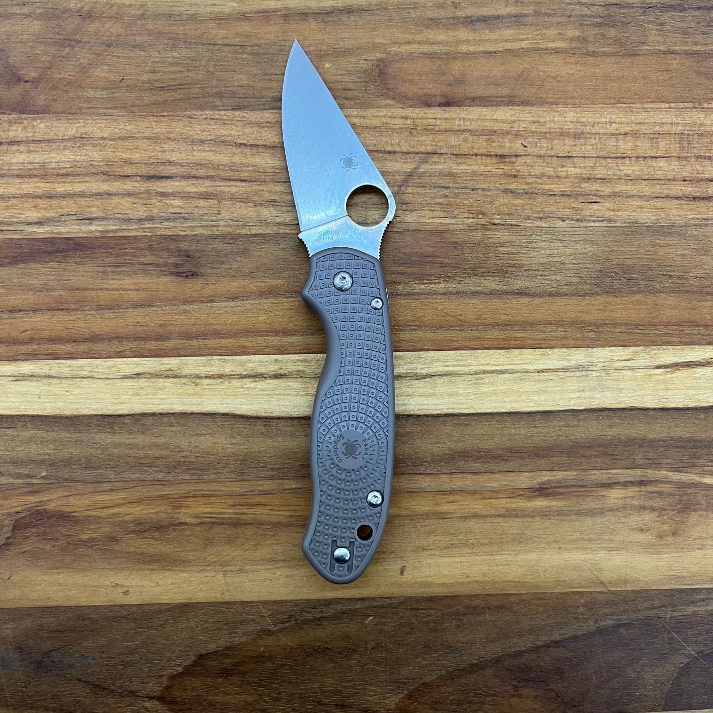 Spyderco Para 3 Lightweight 3" Folding Knife w/ Brown Handle