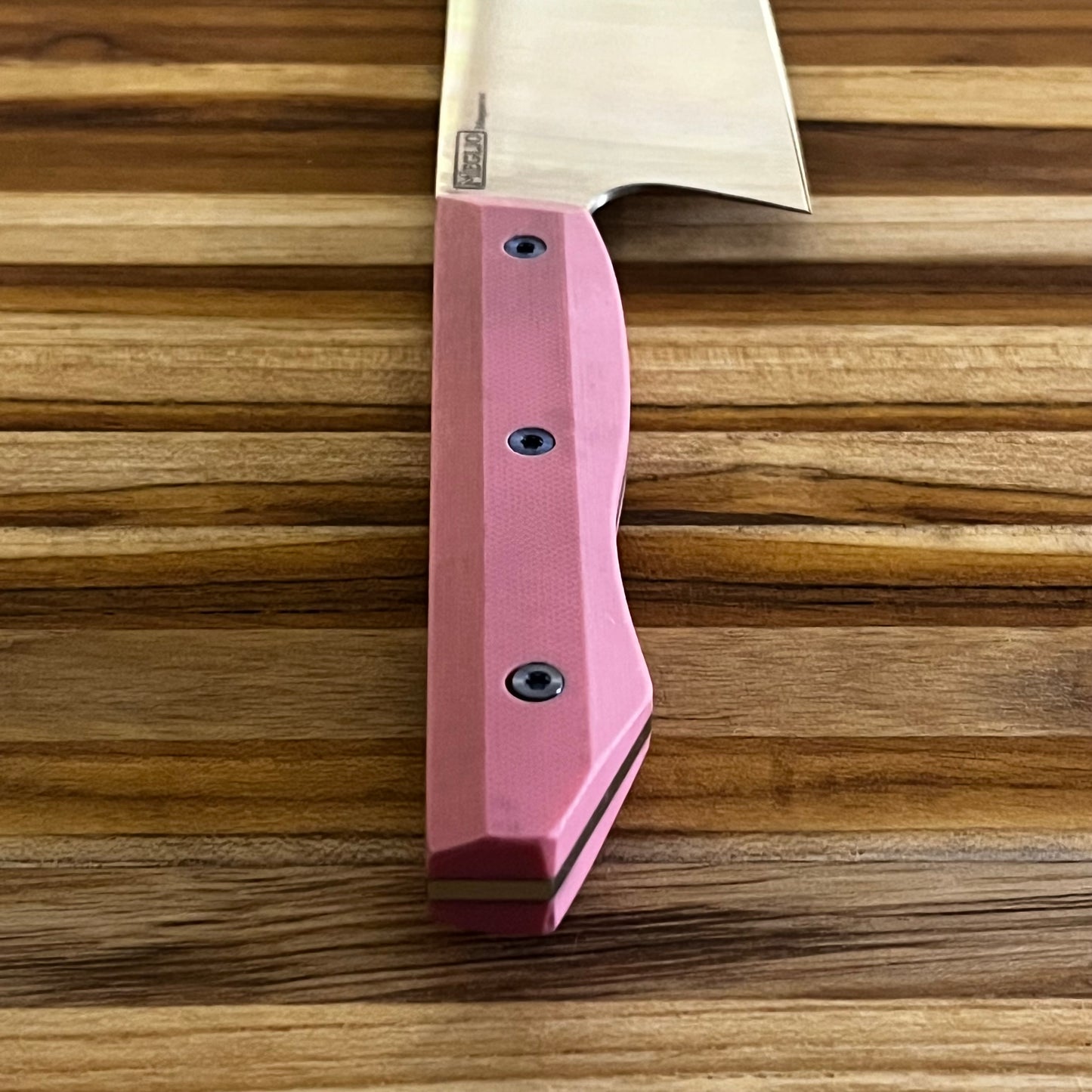 Meglio Production 8" Satin Nakiri w/ Pink G10 Handle