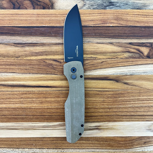 Pro-Tech Vero Synapse 3.5" Auto w/ Green Micarta & Black Aluminum handle