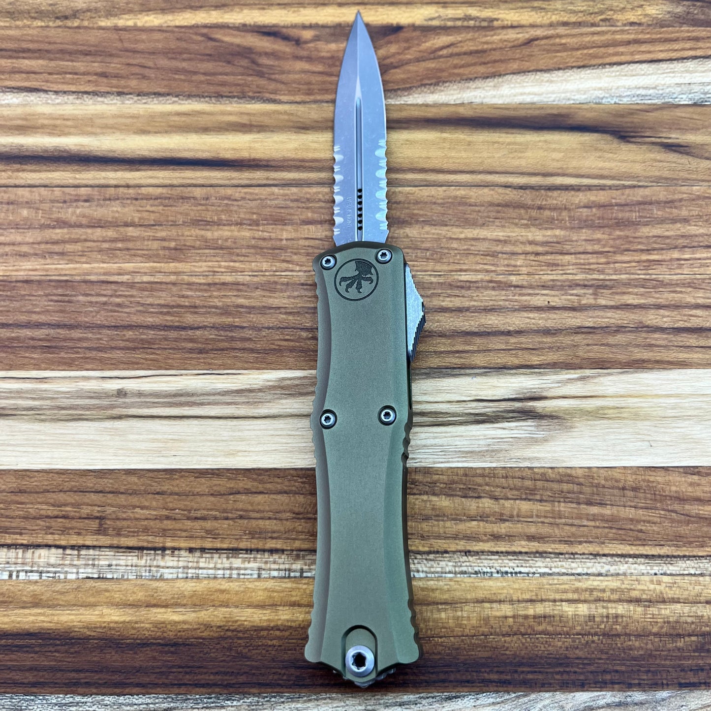 Microtech Hera II Mini D/E 3" P/S OTF w/ OD Green Aluminum Handle