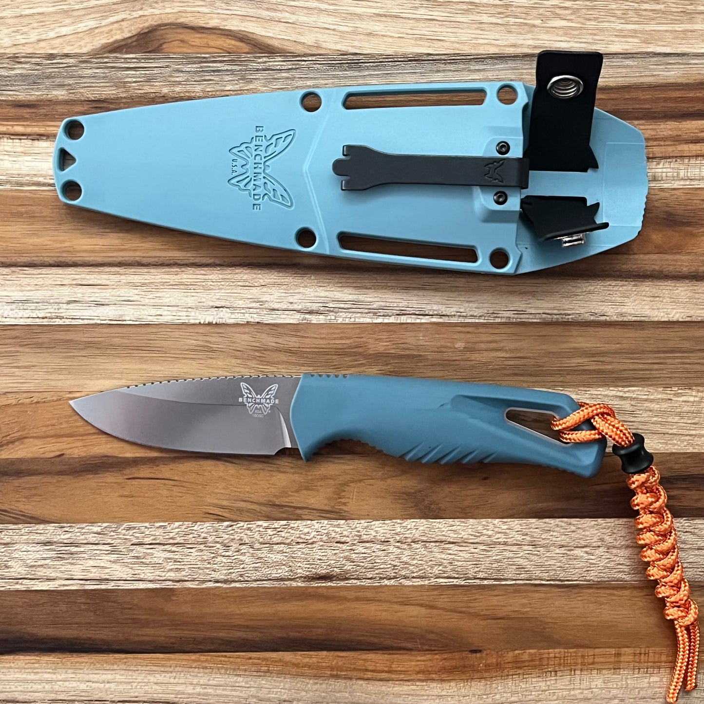 Benchmade Intersect 2.75" Fixed Blade w/ Sheath & Depth Blue Santoprene