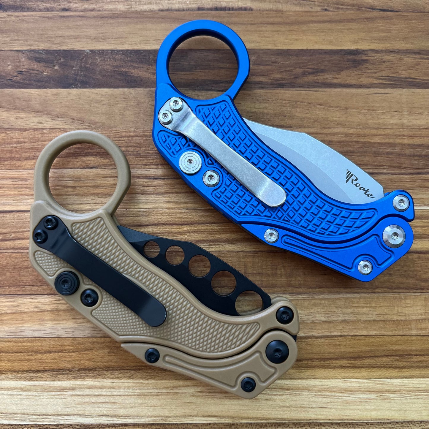 Reate EXO-K 2.75" Blue Gravity Karambit w/ Trainer Knife