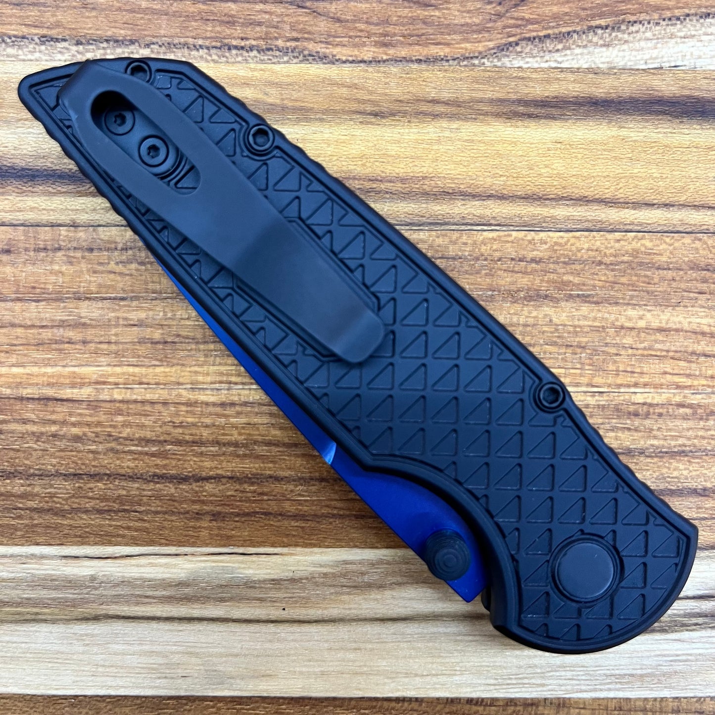 Pro-Tech TR-3 Integrity 3.5" Sapphire Blue Folding Knife w/ Black Relic Textured Handle