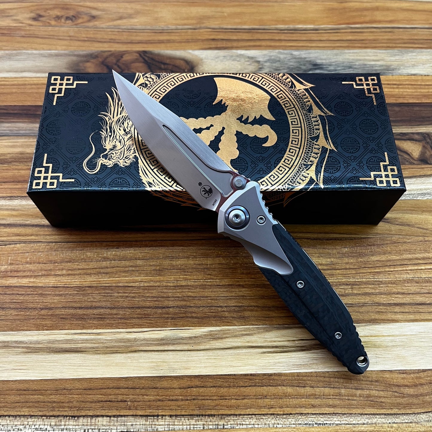Microtech Socom Bravo Mini 3.5" Folding Knife w/ Ti Pivot & Titanium/Carbon Fiber Handle