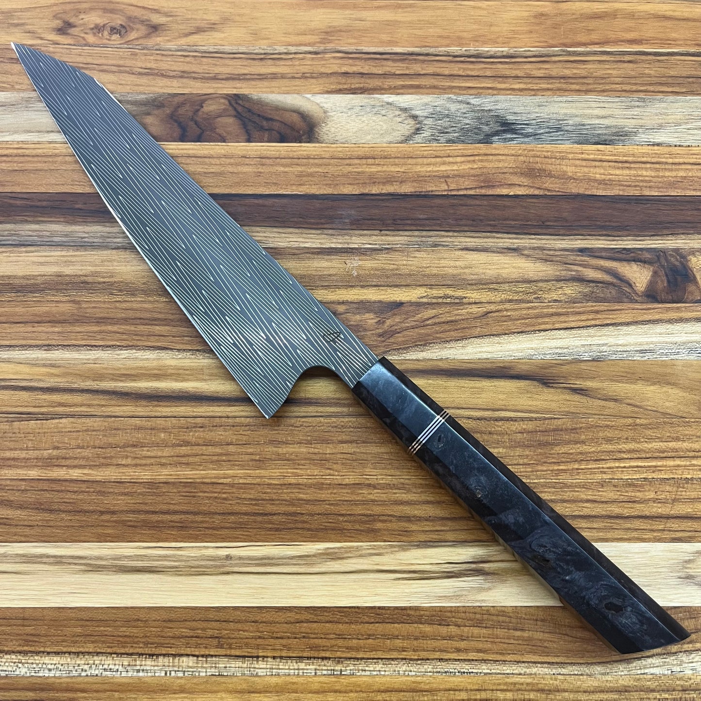 Alfredo Faccipieri 215mm (8.5") Gyuto w/ Vegas Forge Damascus & Black Buckeye Burl Handle