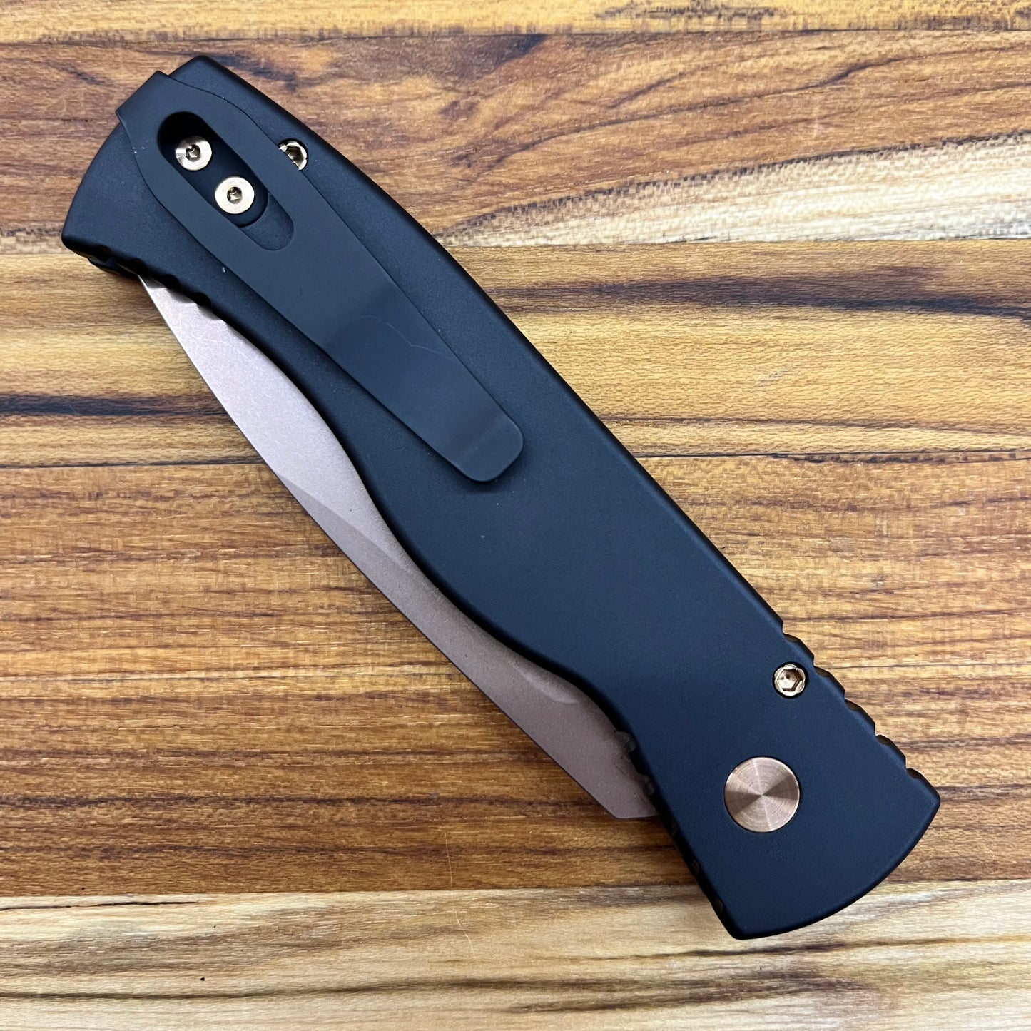 Pro-Tech TR-2 Rose Gold 3" Auto w/ Black Handle