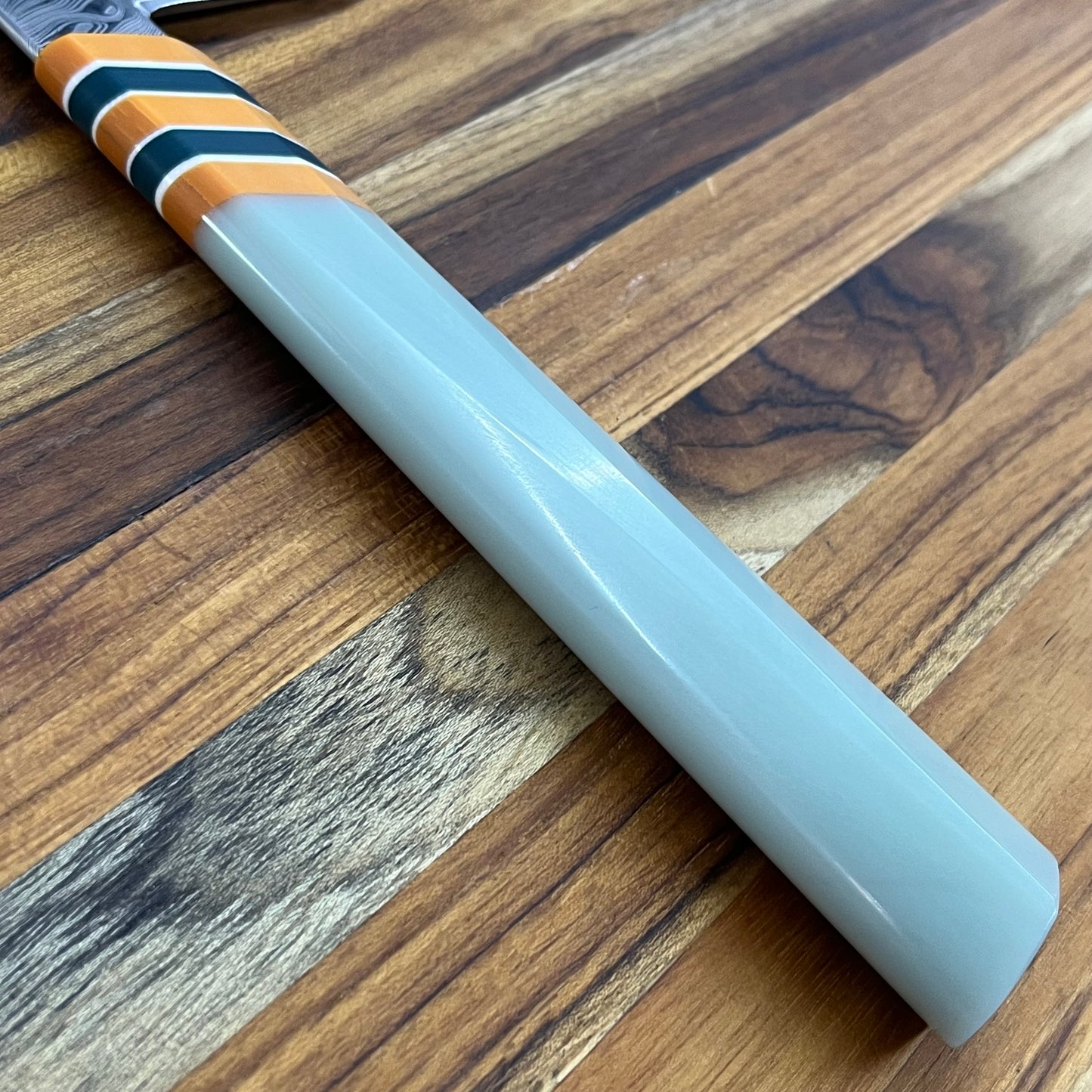 3rd Hill Customs 145mm (6") Damasteel Bunka w/ Sage Resin Handle