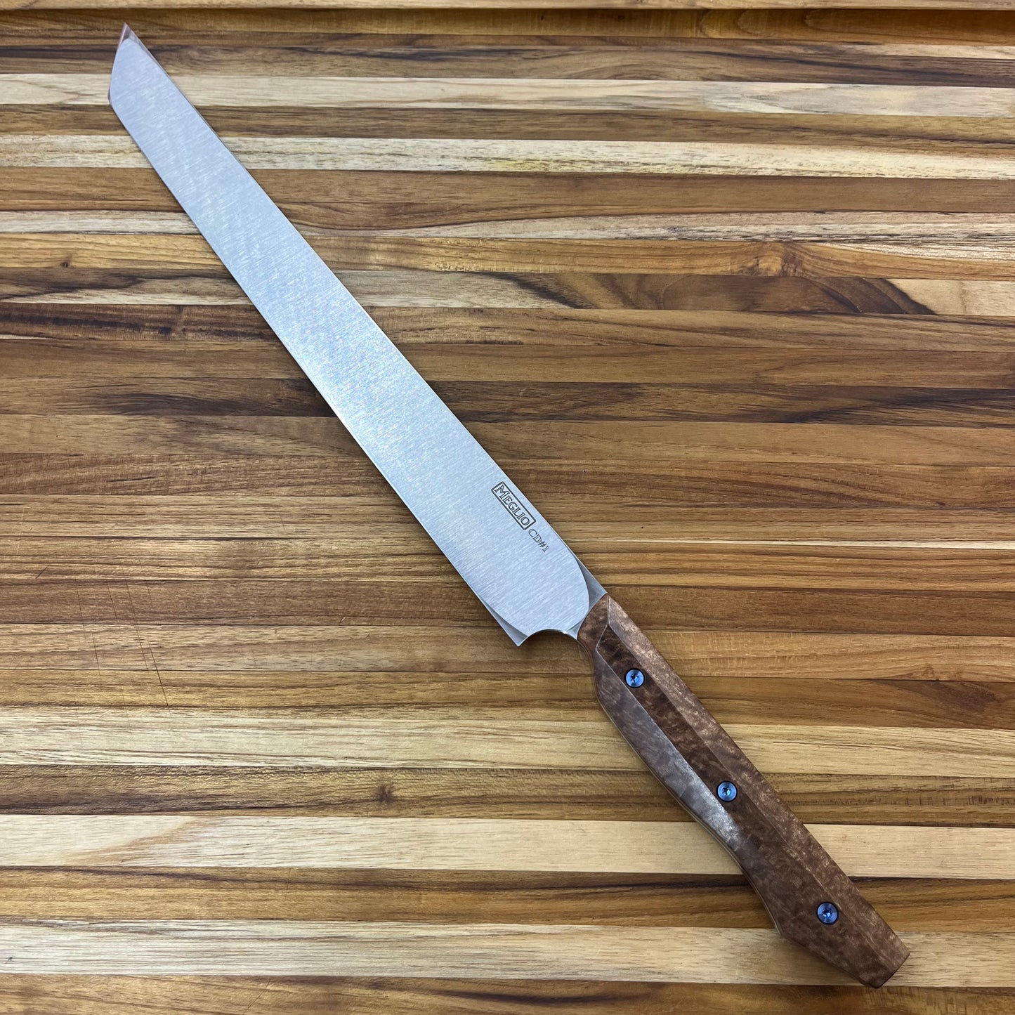 Meglio Semi-Custom 320mm (12.5") Sakimaru Yanagiba w/ Blue Gum Eucalyptus Handle
