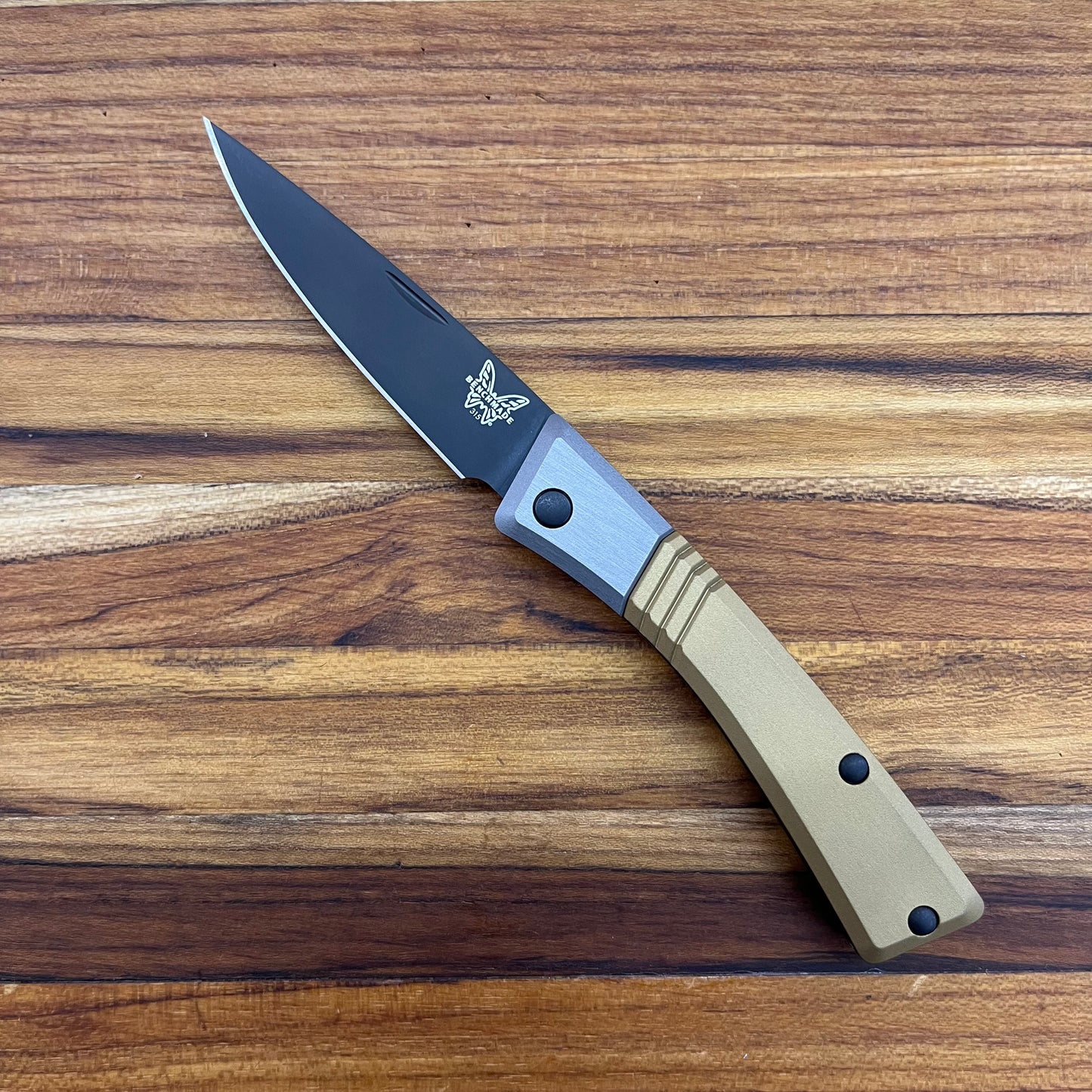 Benchmade Successor Folding Knife w/ Ash Grey & Burnt Brass Aluminum Handle
