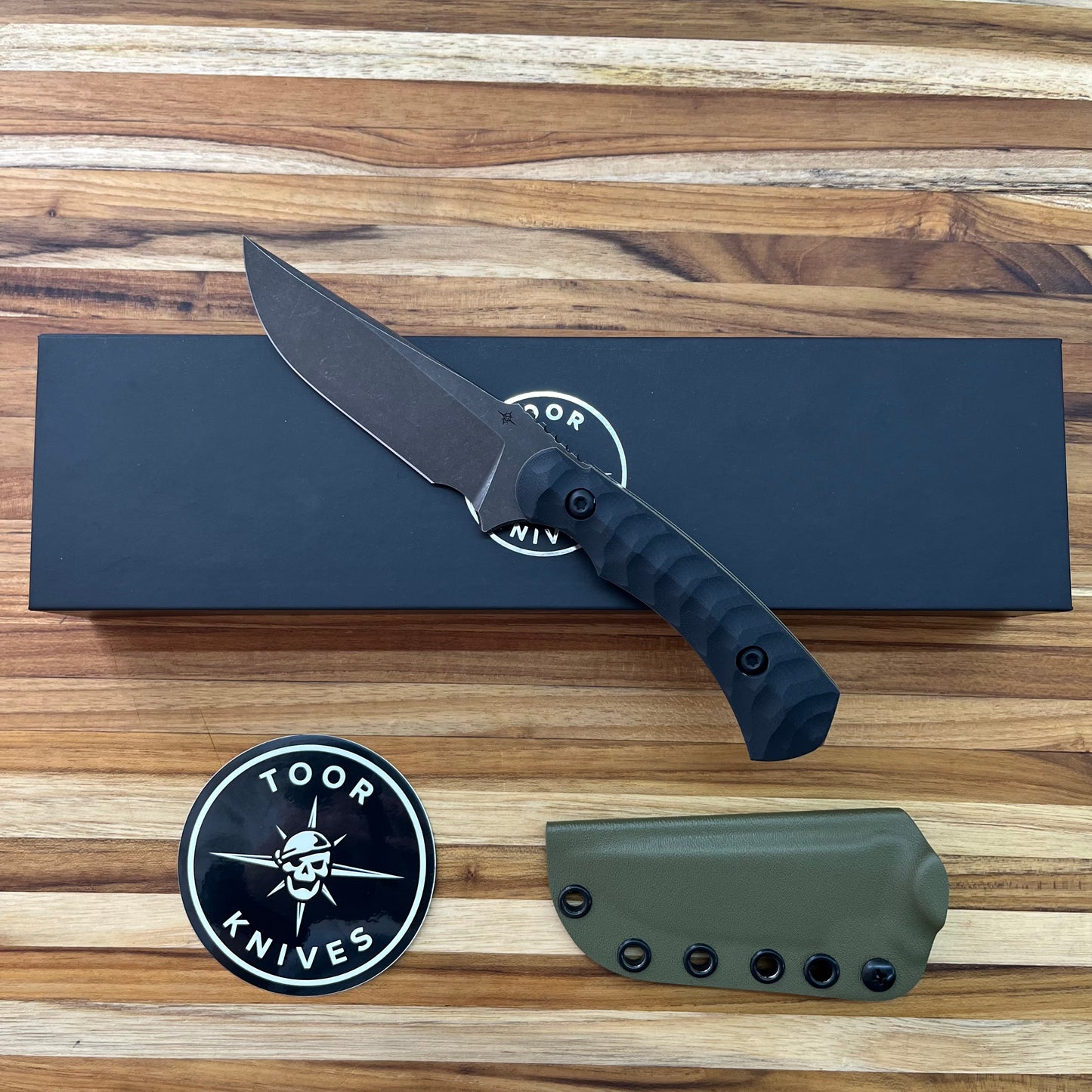 Toor Frontline 4" Bomber Black Brauler w/ Sheath