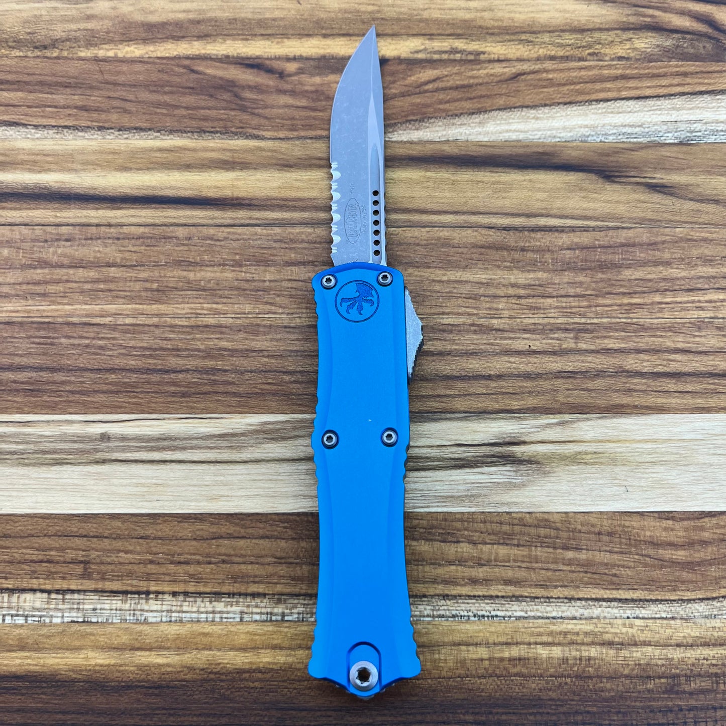 Microtech Hera II Mini S/E 3" P/S OTF w/ Blue Aluminum Handle